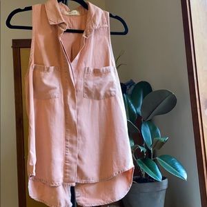 Bella Dahl/ Anthropologie pink button down tank